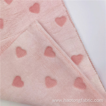 Elegant Pink Cut Flower Polyester Knitted Flannel Fabric